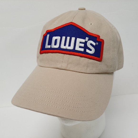 Lowes Embroidered Patch Hat Cap Beige Relaxed Cotton Lowe's - Picture 1 of 4